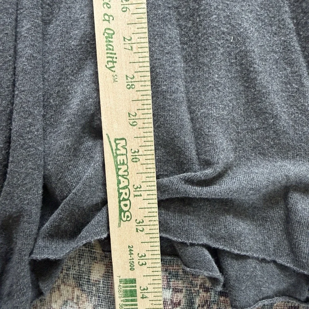 Eileen Fisher Charcoal‎ Gray Waterfall Open Front Cardigan Womens L Drape Knit